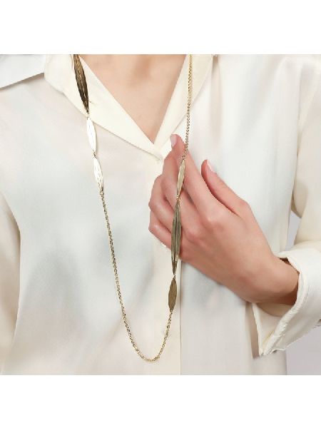 Collana lunga foglie