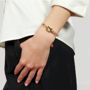 Bracciale Joya catena e cristallo giallo