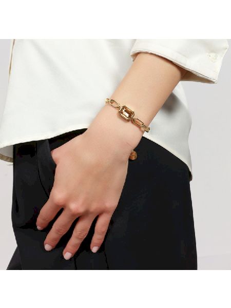 Bracciale Joya catena e cristallo giallo