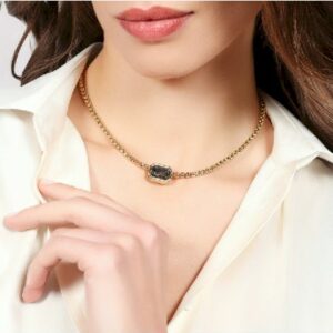 Collana Joya cristallo grigio