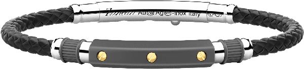 Bracciale Zancan in titanio argento silicone e oro giallo