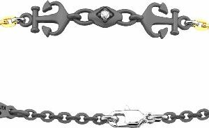 Bracciale Zancan in titanio e oro 18kt con diamanti.