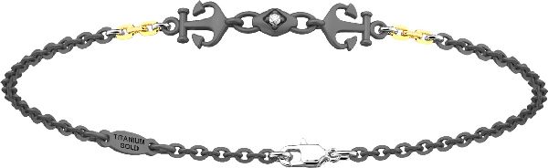 Bracciale Zancan in titanio e oro 18kt con diamanti.