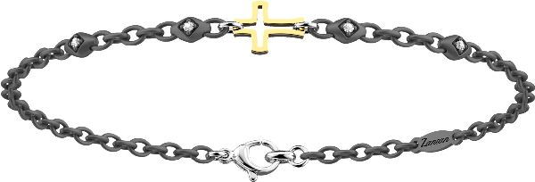 BRACCIALE Oro Giallo+TITANIO+Diamante Bianco CM 20,80