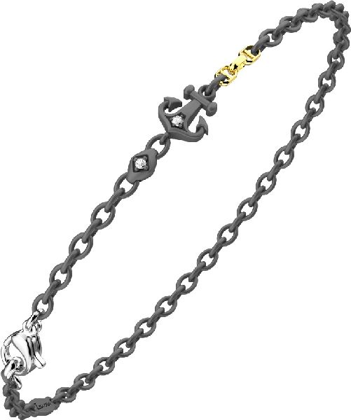 BRACCIALE Oro Giallo+TITANIO+Diamante Bianco CM 20,80