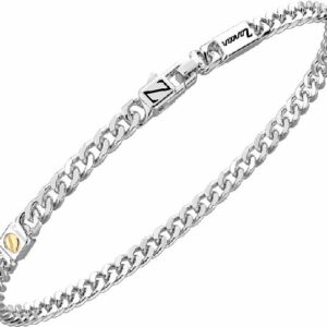 Bracciale Uomo Zancan Argento 925 Diamanti Neri 0,080 ct Oro
