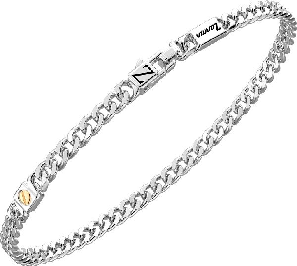 Bracciale Uomo Zancan Argento 925 Diamanti Neri 0,080 ct Oro