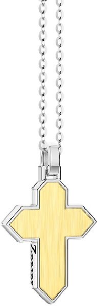 Collana Uomo Zancan Alpha Diamond Argento 925 Croce Oro