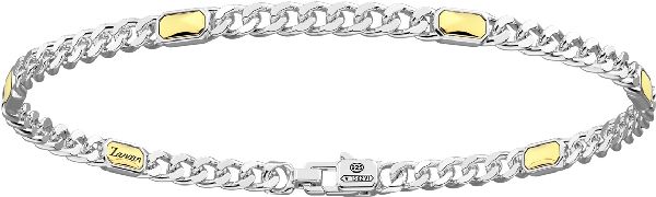 Bracciale Zancan in pelle naturale con targa in argento.