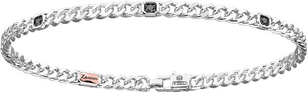 BRACCIALE ARGENTO+Oro Giallo+Diamante Nero CM 20,50