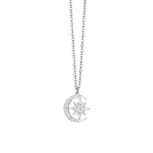 COLLANA DONNA IN ACCIAIO STELLA E LUNA