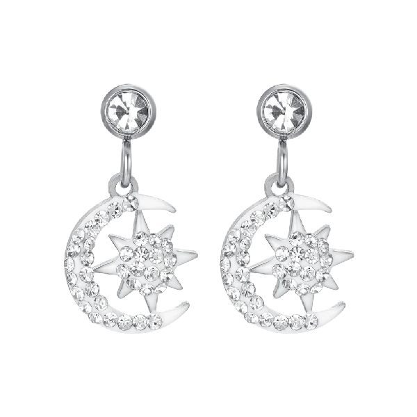 ORECCHINI DONNA IN ACCIAIO STELLA E LUNA