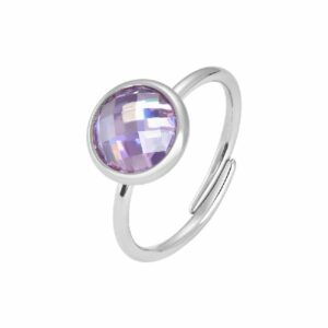 ANELLO DONNA IN ACCIAIO CON ZIRCONE ROSA