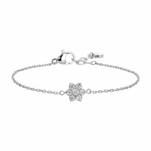 BRACCIALE BAMBINA IN ACCIAIO CON FIORE CON ZIRCONI BIANCHI