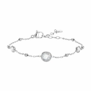 BRACCIALE DONNA IN ACCIAIO CON ZIRCONI BIANCHI