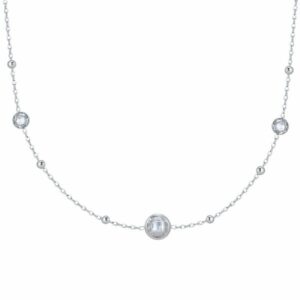 COLLANA DONNA IN ACCIAIO CON ZIRCONI BIANCHI