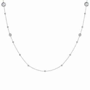COLLANA DONNA IN ACCIAIO CON ZIRCONI BIANCHI