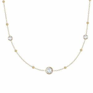 COLLANA DONNA IN ACCIAIO IP GOLD CON ZIRCONI BIANCHI