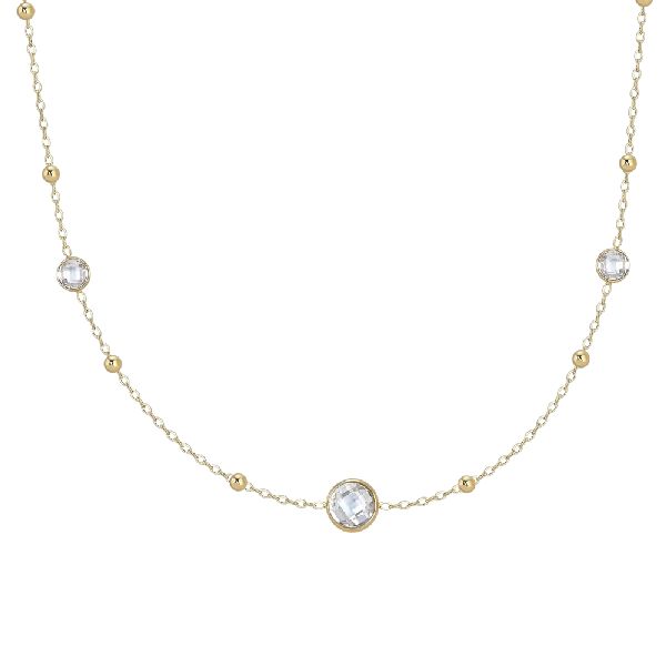 COLLANA DONNA IN ACCIAIO IP GOLD CON ZIRCONI BIANCHI