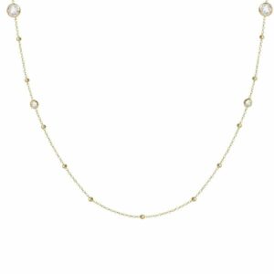 COLLANA DONNA IN ACCIAIO IP GOLD CON ZIRCONI BIANCHI