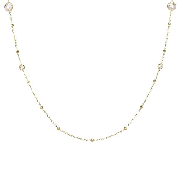 COLLANA DONNA IN ACCIAIO IP GOLD CON ZIRCONI BIANCHI