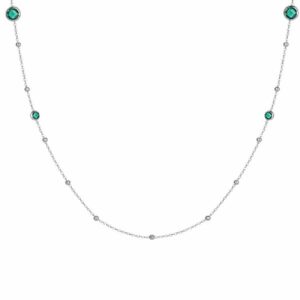 COLLANA DONNA IN ACCIAIO CON ZIRCONI VERDI