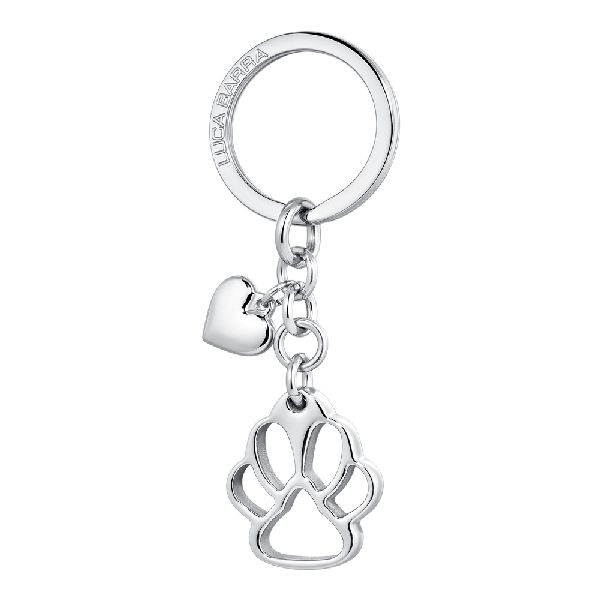 PORTACHIAVI DONNA IN ACCIAIO, ZAMPETTA CON CHARM CUORE