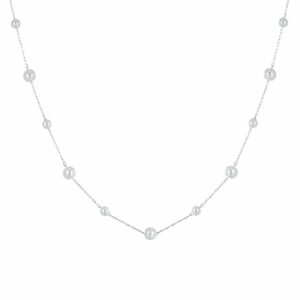 COLLANA DONNA LUNGA IN ACCIAIO CON PERLE SINTETICHE