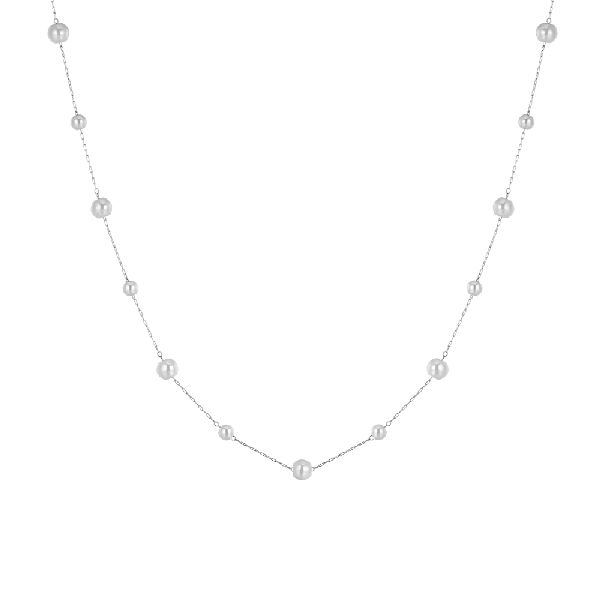 COLLANA DONNA IN ACCIAIO CON PERLE SINTETICHE
