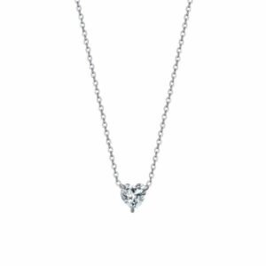 COLLANA DONNA IN ACCIAIO CON CUORE CRISTALLO BIANCO