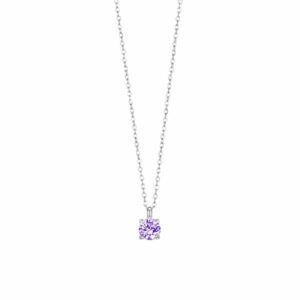 COLLANA PUNTO LUCE DONNA IN ACCIAIO ZIRCONE VIOLA