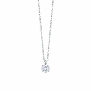 COLLANA PUNTO LUCE DONNA IN ACCIAIO CON CRISTALLO BIANCO