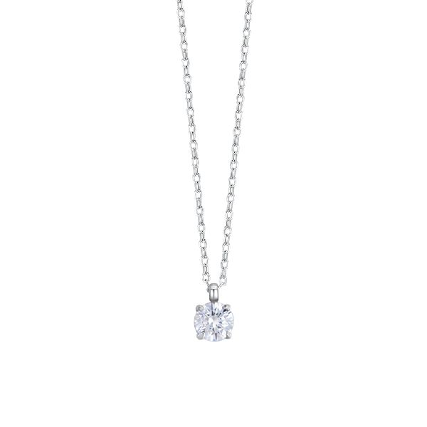 COLLANA PUNTO LUCE DONNA IN ACCIAIO CON CRISTALLO BIANCO