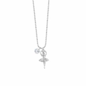 COLLANA DONNA IN ACCIAIO CON BALLERINA E ZIRCONE BIANCO