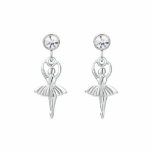 ORECCHINI DONNA IN ACCIAIO CON BALLERINA E ZIRCONE BIANCO