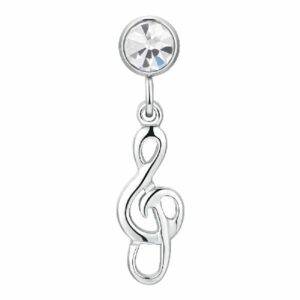 ORECCHINI DONNA IN ACCIAIO CON NOTA MUSICALE E ZIRCONE BIANCO