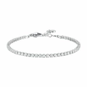 BRACCIALE TENNIS DONNA IN ACCIAIO CON ZIRCONI BIANCHI
