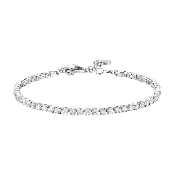BRACCIALE TENNIS DONNA IN ACCIAIO CON ZIRCONI BIANCHI