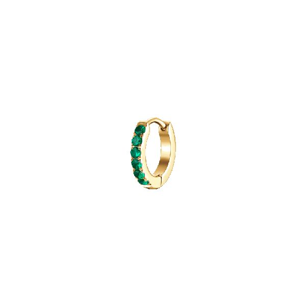 MONO ORECCHINO DONNA IN ACCIAIO IP GOLD CON ZIRCONI VERDI