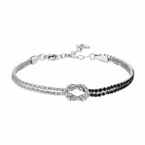 BRACCIALE DONNA IN ACCIAIO CON NODO E ZIRCONI NERI