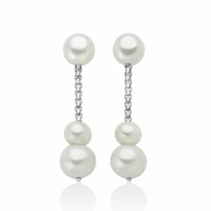 Orecchini in argento pendenti con perle Oriente