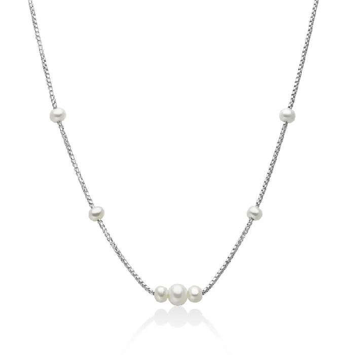Collana in argento con perle Oriente