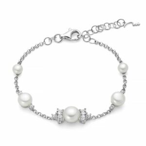 Bracciale Andromeda con perle Oriente e topazi bianchi.