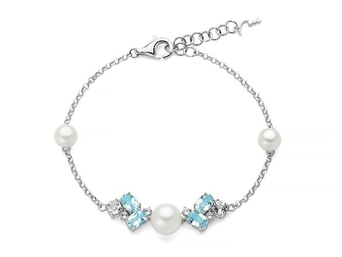 Bracciale Celestia con tre perle Oriente e Gemma del Cielo