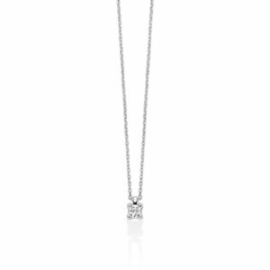Collier punto luce in oro bianco 375 con diamante naturale