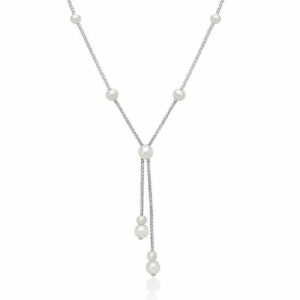 Collana Argento 925 Pendente Perle Oriente Bianche