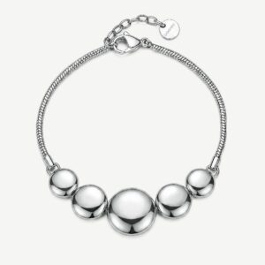 Bracciale in acciaio 316L con dischi convessi.