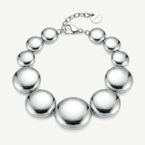 Bracciale in acciaio 316L con dischi convessi.