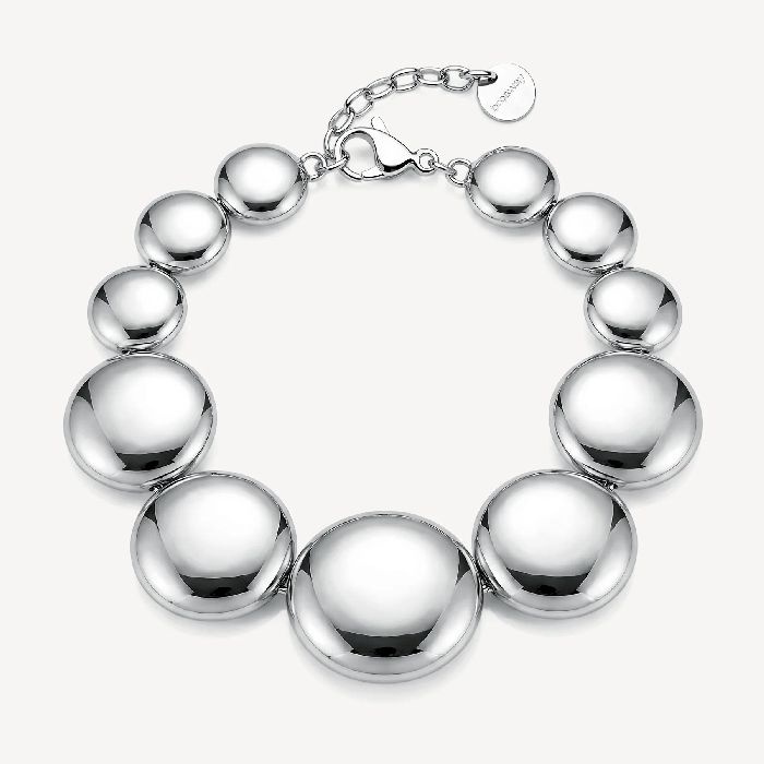 Bracciale in acciaio 316L con dischi convessi.
