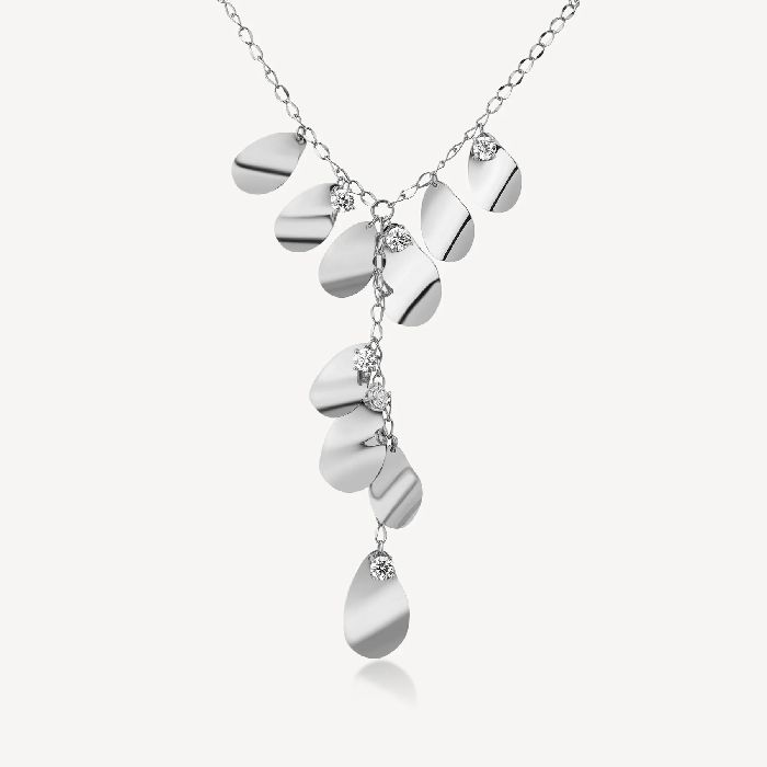 Collana girocollo in acciaio 316L con pendenti e cristalli.